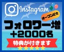 １５００円でインスタフォロワー２０００人増やします オープン記念！！販売数30人まで＋５０％増量中 イメージ1