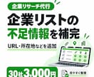 企業リストの不足情報を補完します 公式サイトを確認し、足りない企業情報を一覧に整理 イメージ1