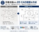 写真・PDF・手書き図を2D CAD図面化します DXF・DWG対応｜製造業経験20年以上で丁寧に図面化 イメージ2