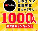 YouTube日本エリア登録者1000人増やします 【30日間保証】最安値！最大+1万人増加可能 イメージ1