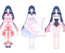 商用利用可！あなただけのキャラクターを制作します 歌い手活動や配信活動などに使用できる立ち絵(三面図)を制作 イメージ1