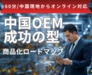 中国OEM/ODMを最短で形にする方法を教えます 中国製造20年の実績ノウハウを中国現地からオンラインでご提供 イメージ1