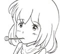 女の子の絵を描きます 飴をくわえた女の子の絵　飴はリンゴ味 イメージ1
