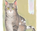似顔絵、ペットの絵作成します 水彩風イラストの似顔絵に装飾文字入れをデザインします。 イメージ5