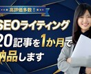 SEOライティング｜20記事を1か月で納品します 企画構成から執筆まで！オプションでWordpress入稿可！ イメージ1