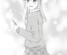 少女漫画風モノクロイラストをお安く描きます SNSアイコンや商用ok！少女漫画な絵柄の白黒イラストです！ イメージ3