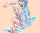 ポップ、レトロ、スポーティなイラストをお描きします 80〜90年代風ポップイラスト! イメージ1