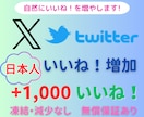 X/Twitter日本人いいね1,000増やします ＋100いいね！分をサービスします！ イメージ1
