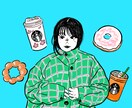 SNSやラインのアイコンに使えるイラスト制作します ちょっとレトロでシンプルなイラスト イメージ4
