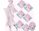 TRPGなどで使える和服の女性を販売します デフォルメイラスト付き！表情差分6種類あります！ イメージ1