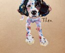 全身 / 大切な愛犬のイラストを描きます ご家族の好きな色で愛犬を手描きでお届けします イメージ1