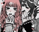 可愛い、病み系の厚塗りアイコンを作成します 可愛くて少し闇のある厚塗りのアイコン用イラストを作成致します イメージ1