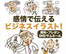 感情で伝える！マンガ風カットイラスト制作します オーバーリアクションで目を引く！インパクトのある表情イラスト イメージ1