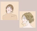 美化無料★繊細でかわいいアイコンイラスト描きます カラフルでオシャレな女の子のイラスト★花や蝶々プラスできます イメージ1