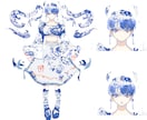目を引く衣装とキャラクターデザインします 現役イラストレーターがあなたの世界観に寄り添い作成します イメージ2