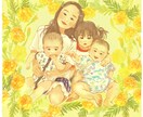 写真の雰囲気を似顔絵イラストで表現します 写真に合わせて絵柄や色を使い分け特別な一枚を作成します イメージ1