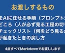 AIに作業を任せる手順書とチェック表を作ります 手順・止めどころ・チェック表・戻し方の4点をお渡しします イメージ2