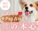 お試し♡5分でサクッとあの人の本音本心を占います 5分500円で彼の気持ちをのぞき見♪ イメージ1