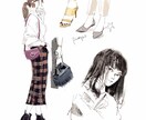 おしゃれなファッションイラストを作成します ゆるっとおしゃれ♡ガール＆小物など イメージ1