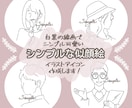 写真をもとに シンプルで可愛い線画アイコン描きます 少ない線で描く雰囲気似顔絵です。顔パーツの有無は選択可能！ イメージ1