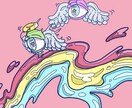 サイコポップなSNSアイコンを描きます 女の子らしいパステルカラーをベースにしたイラストを描きます！ イメージ5