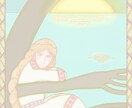 デジタルでアールヌーボー調の水彩イラスト制作します まるで透き通るような繊細な色相い イメージ2