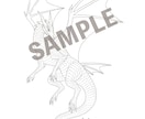 龍・モンスター・動物などの線画イラストを制作します 版画などの下絵や塗り絵にもご使用できます イメージ2