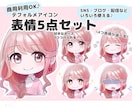 商用利用OK！デフォルメアイコン作成します SNSやブログや配信に彩りを⭐︎表情差分付きの5点セット！ イメージ1