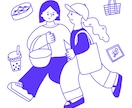 商用OK！目を惹くシンプルな線画イラスト描きます WEBや挿絵などのお手伝いいたします！ イメージ1