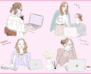 ビジネスイラストに＋おしゃれで信頼・個性UPします 大人ふんわり、水彩・外国パステル。好かれるデザイン！商用有り イメージ4