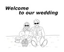 結婚式、ウェルカムボードのイラスト描きます 新郎新婦のご本人に似せた可愛らしいイラストを描きます。 イメージ5