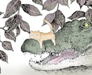 うちの子/ペットの似顔絵イラストをお描きしますます ペン画で植物などの簡単な装飾を追加してイラストを描きます。 イメージ4