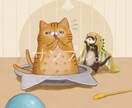 ペット(うちの子)デフォルメイラスト描きます うちの子が絵の中で生活してるようなイラスト描きます。 イメージ7