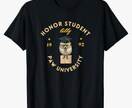 写真1枚 うちの子優等生Tシャツ製作→納品します ☆メガネと学士博士帽で大学院生にコスプレTシャツをお届けまで イメージ2