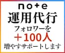 noteのフォロワーを増やす宣伝サポートします noteでフォロワーが100人以上増えるまで運用代行します！ イメージ1