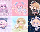 水彩風のミニキャラを描きます ふわふわキラキラでかわいい♡アイコンにもグッズにも！ イメージ4