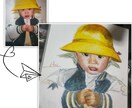 プレゼントに！写真から温かい似顔絵を描きます オイルパステルで油絵風スケッチ画。データ納品。原画郵送可。 イメージ4