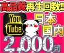 あなたのチャンネルの動画を2,000回再生します 本物のファンができる『超完全リアルユーザー』の日本国内再生 イメージ1
