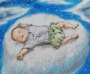 月と雲の幻想色鉛筆アート描きます 見る度に癒される優しい手描きの色鉛筆画です イメージ3