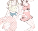 カップルイラストもOK！パステルカラーで描きます シンプルな塗りの優しい雰囲気のイラストはいかがでしょうか？ イメージ5