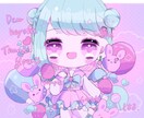 商法利用OK◆カラフルなミニキャラ描きます 周りの小物、ちょっとした背景付き イメージ6