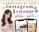 視線を一瞬で奪うフィード投稿を1ヶ月分制作します 固定バナー制作も◎まるっと世界観を整えられます イメージ1