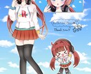 SD付き立ち絵イラスト描きます 可愛いミニキャラ付き！立ち絵イラスト描きます。 イメージ3