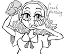 インパクトあるポップなキャライラスト描きます 独特な線質の作風で、バストアップのキャラクターを イメージ2