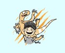 恐竜好きファミリー必見！ゆるかわ似顔絵描きます 世界にひとつだけの恐竜と子どものコラボイラストをお祝いに♪ イメージ4