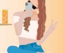 フラットデザインでゆるカワ画像作ります 顔は出したくないけど自分のイラストが欲しい! イメージ1