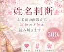 お名前の画数から運勢や才能を読み解きます あなたのお名前に込められた魅力をお伝えします イメージ1