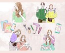 法人様向け おしゃれな水彩イラストお描きします 水彩、抜け感、くすみパステル、ファッション、手描きで個性を イメージ2