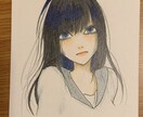 ハガキサイズの可愛い絵を描きます ハガキサイズの画用紙に色鉛筆とペンのアナログ絵を描きます！ イメージ1