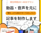 再生時間20〜40分未満｜動画や音声を記事化します YouTube・ポッドキャスト・会議録音データもOK！ イメージ1